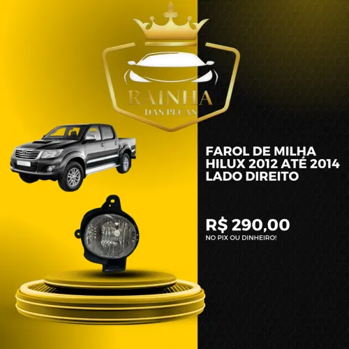 Farol de Milha Hilux 2012 até 2014 Lado Direito