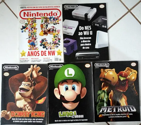 Kit 4 Revistas Nintendo World Collection Nº 06, 07, 08, 10 + 1 Revista Anos de NW