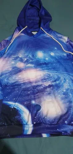 Blusa de Moletom com Estampa de Galáxia G poliéster 