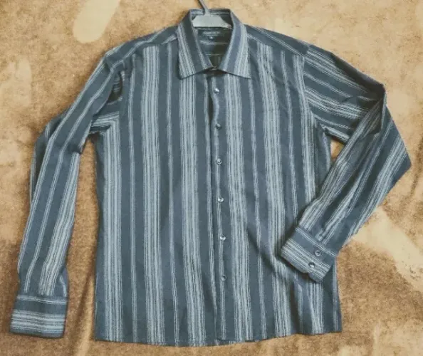 Camisa social masculina manga longa listrada
