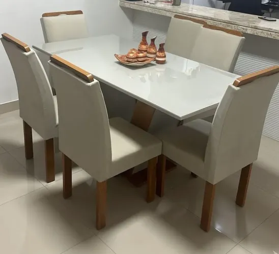 Mesa de jantar 6 cadeiras Tampo de vidro entrego hoje  R$ 1699,00 a vista