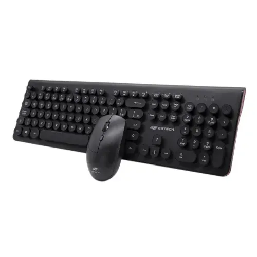 Kit Teclado e Mouse Sem Fio C3Tech K-W80BK 2.4GHZ 12M - WZetta