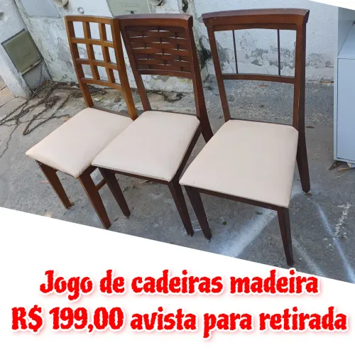Jogo de cadeiras madeira