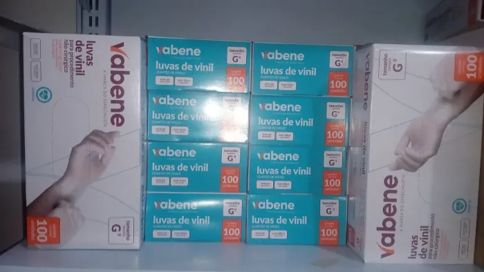 Luva Vinil -Tam- (G)- Sem Pó 100un Descartável Transparente