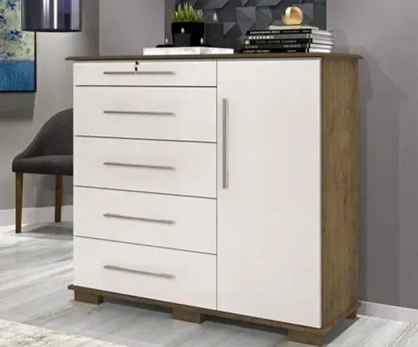 Cômoda 5 Gavetas 1 Porta Direto da Fabrica Promoção