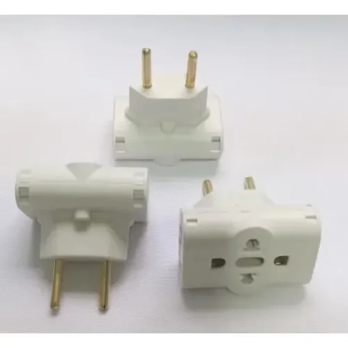 Adaptador de Tomada 3 Pinos - Pacote com 3 Peças