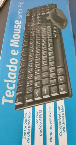 Kit Teclado e Mouse sem Fio - Novo