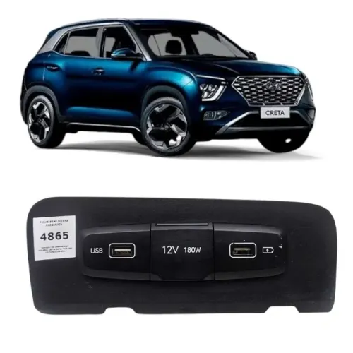 Tomada 12v Carregador Hyundai Creta 22/24 com Usb 1.0 Turbo    etq4865