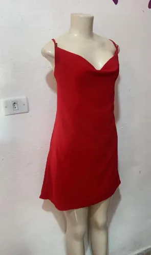Vestido vermelho crepe lindo