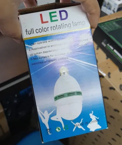 LAMPADA GIRATORIA COLORIDA COM ADAPTADOR