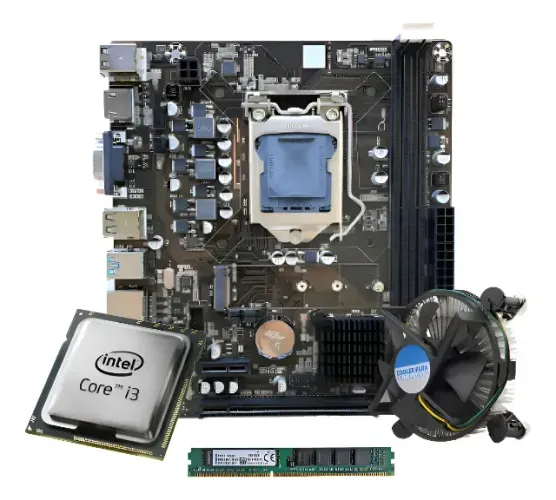 Kit I3 3220 +placa Mãe H61 1155 + 8gb Ddr3 +cooler Cor Preto
