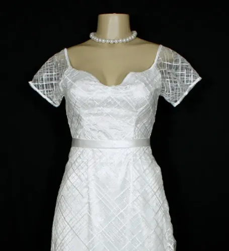 Vestido de noiva feminino branco longo paetê acinturado - Veste PP - Ref. 4783