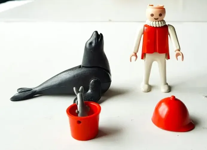 Brinquedo - Playmobil - Foca e Tratador - Trol - Anos 80