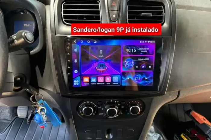 Multimídia Sandero/Logan 9P Android 2ram 32g carplay YouTube Netflix Wifi Waze bluetooth 