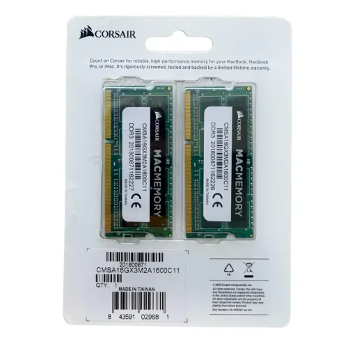 Memória RAM Corsair 2x8GB DDR3 para MacBook, IMac - 16GB