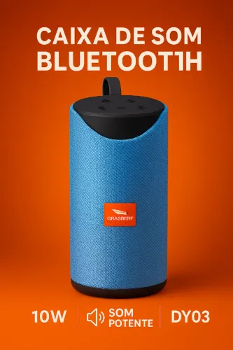 Caixa de Som 10w Bluetooth Potente Grasep D-Y03 - Nova Lacrada - Loja Coimbra Computadores