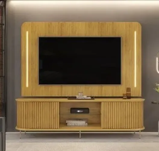 Rack e Painel Atlas P/ TV até 75" com Leds Super Lindo novo