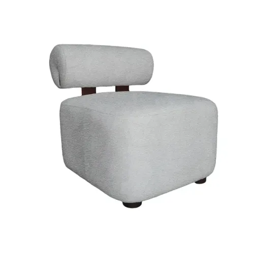 Poltrona Living Estofada Livi em Bouclê para Sala de Jantar e Estar