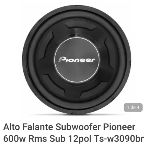 Alto Falante Subwoofer Pioneer 600w Rms Bobina Dupla Sub 12pol Ts-w3090br