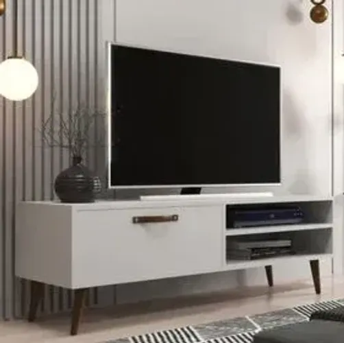Rack Bancada para TV de ATÉ 55" Polegadas 1 Porta e 1 Prateleira (ENTREGAS EM ATÉ 24h)