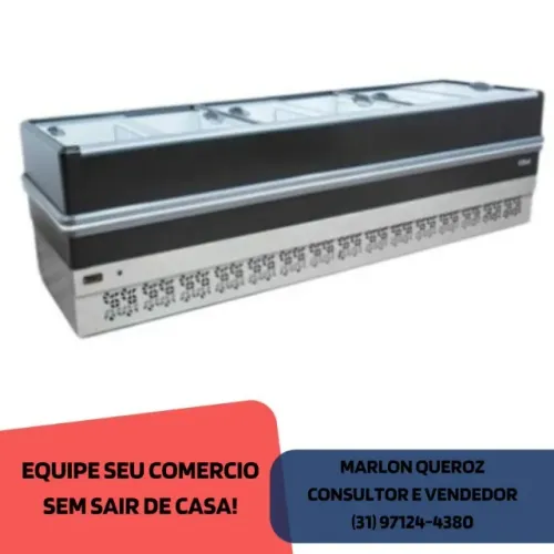 Ilha para Congelados Preta 3 Metros Polar 220v