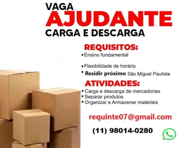 AJUDANTE DE CARGA E DESCARGA