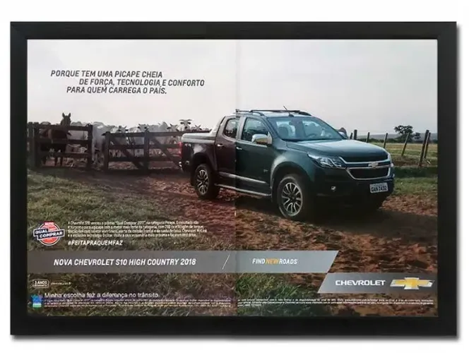 Chevrolet S10 High Country - Quadro / pôster decorativo com propaganda original de revista