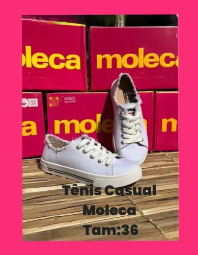 *Promoção* Tênis Casual Moleca Branco Novo- Tam: 36