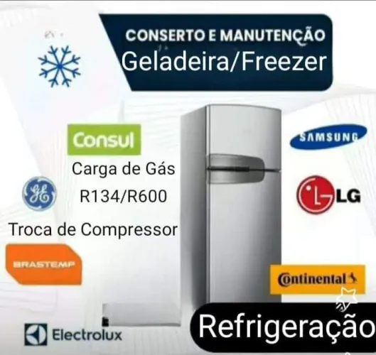 Conserto de geladeira, freezer, carga de gás, furo no congelador