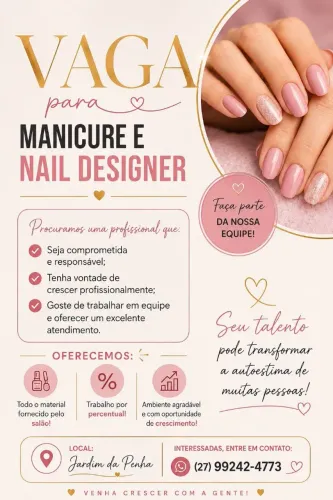VAGA PARA MANICURE / NAIL DESIGNER 