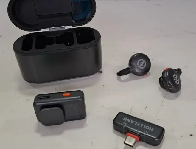 Microfone Hollyland Lark M2s Combo Wireless Usb-c E Câmeras - Preto
