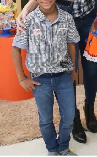 Camisa xadrez infantil menino 6/7 anos