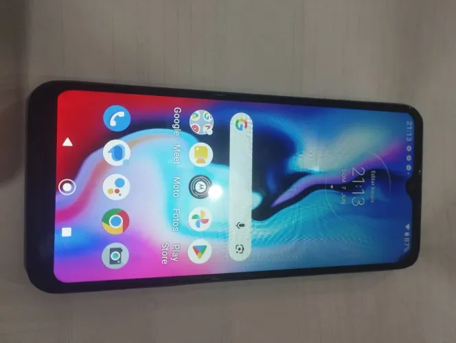 Smartphone Motorola moto E7 plus 64gb 4 de ram usado c/ capa e película leia o anuncio