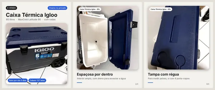 Caixeta térmica IGLOO 85L com rodas