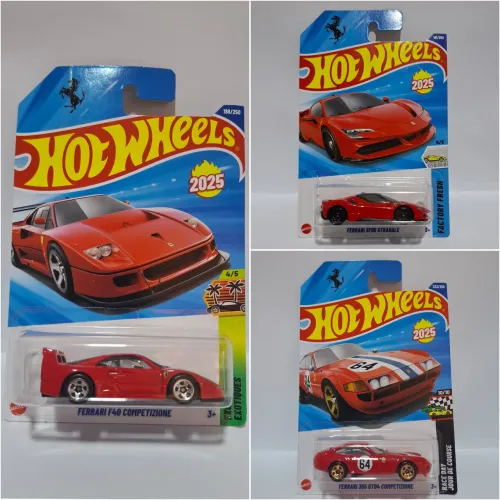 Set 3 Hot wheels Ferrari Vermelha F40, SF90 e 365.
