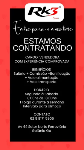 Vendedora - Vaga de emprego