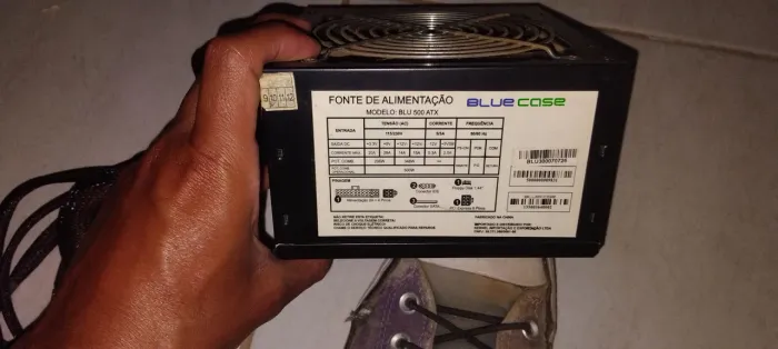 Fonte 500w bluecase atx 4 Pinos, 2 power PCI-ex 6+2 pinos