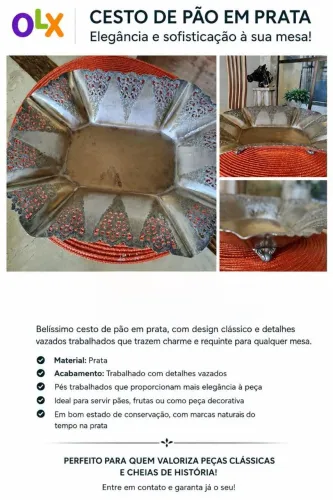 Cesto de pão em prata