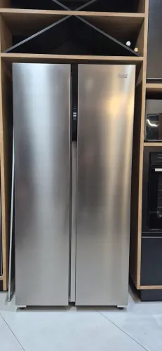 Geladeira Midea side by side Inox 442L