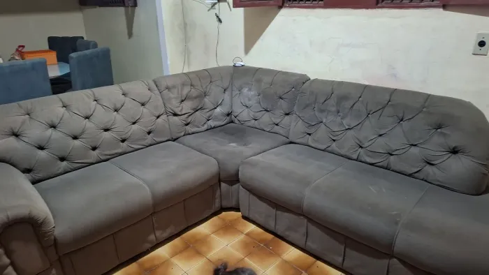 Sofá de canto cinza