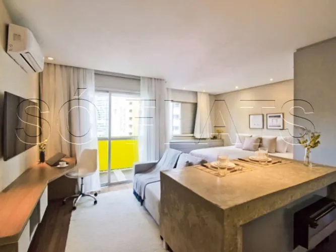Moema Top Life, flat disponível para locação contendo 32m², 01 dormitório e 01 vaga.