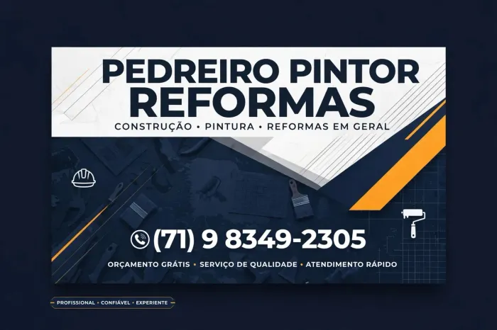 Pedreiro e Pintor Disponível