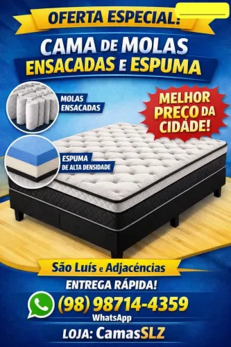 Cama de Casal - Molas Ensacadas e Espuma