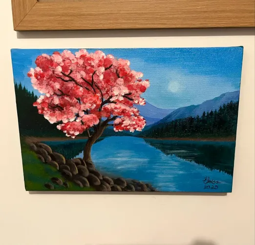 Pintura em tela Quadro decorativo feito a mão 