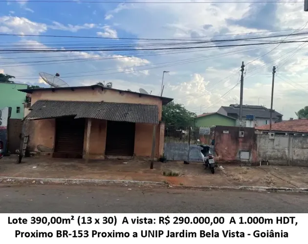 Leia a descrição: Lote 390,00m² (A 1.000m HDT, Proximo BR-153) Jardim Bela Vista