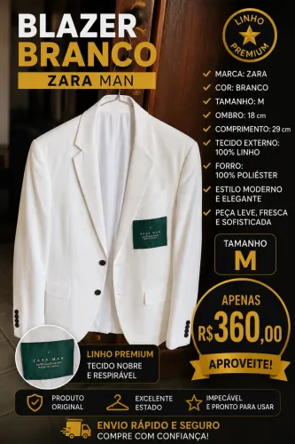Blazer branco Zara M 