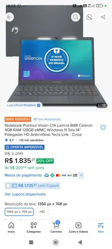 Notebook Positivo 