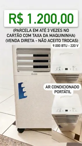 Ar Condicionado Portátil Elgin 9.000 BTUs 220V - Estado de Novo / Gelando Perfeitamente