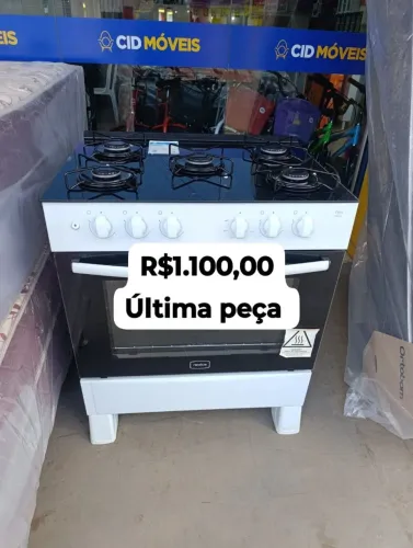 Fogão 5 bocas Mesa de vidro R$1.100,00
