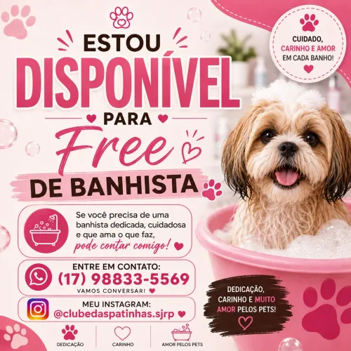 Estou disponível para free de banhista